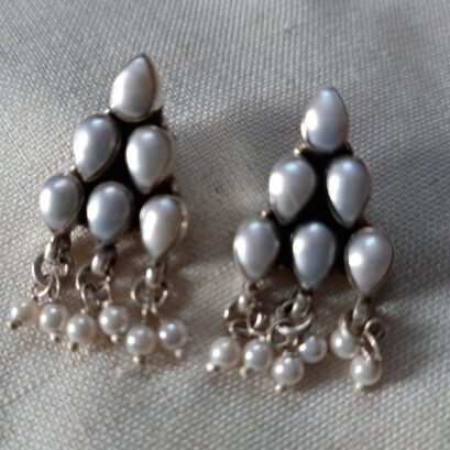 pearl silver earings