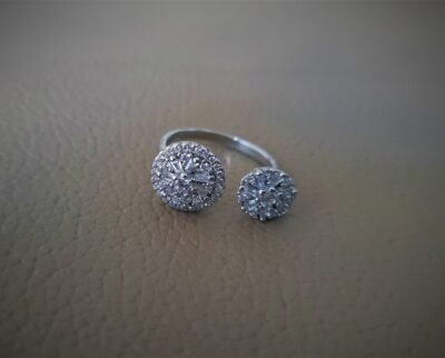 Cz round silver ring