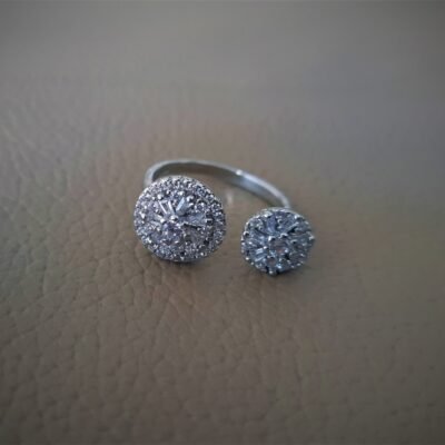Cz round silver ring