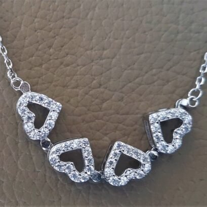 Magnet heart cum floral silver pendant