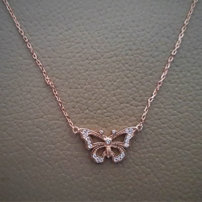Rose gold butterfly pendant