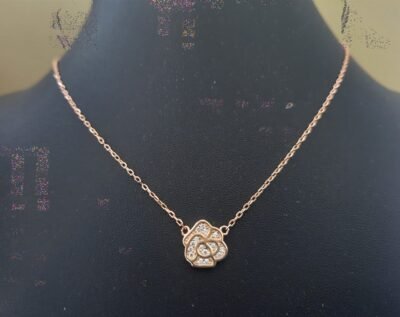 Rose gold floral silver pendant