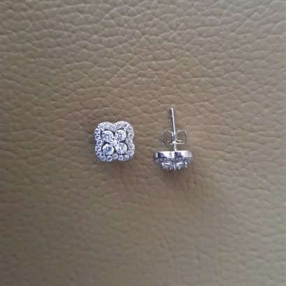 floral silver studs