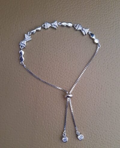 Cz floral silver bracelet