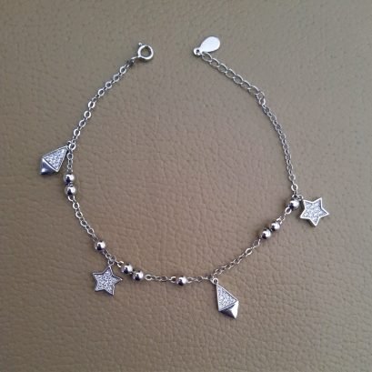 Star charms silver bracelet