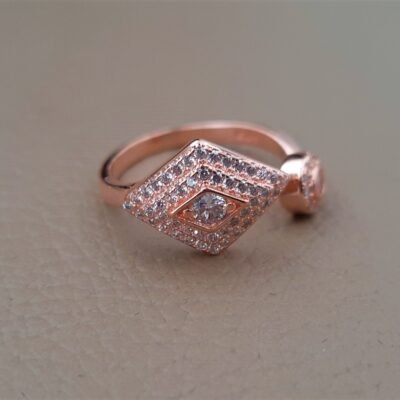 Rose gold plated silver ring