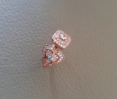 Rose gold plated silver ring
