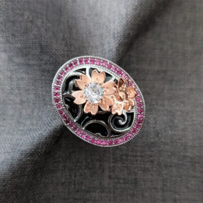 Black meena ring