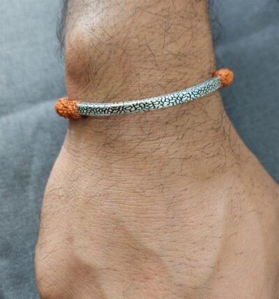 rudraksh silver bracelet for men