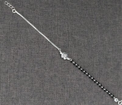 Oxidised silver hand mangalsutra/nazariya
