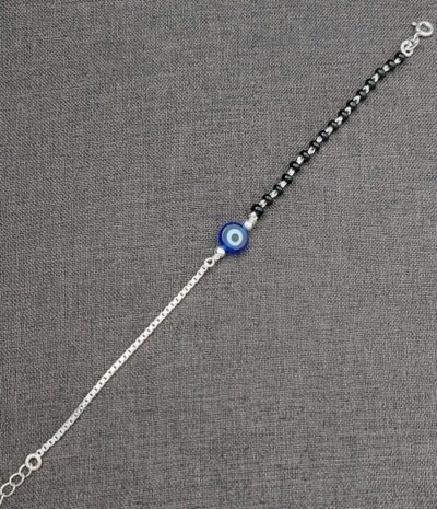 Evil Eye Silver Hand Mangalsutra/Nazariya