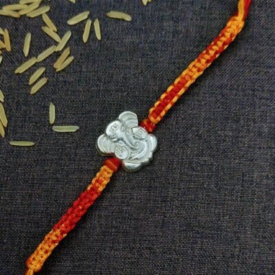Ganesha Silver Rakhi