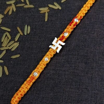 Swastik Silver Rakhi