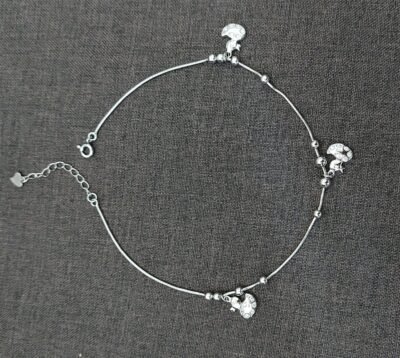 Charms silver anklet