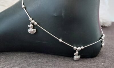 Charms silver anklet