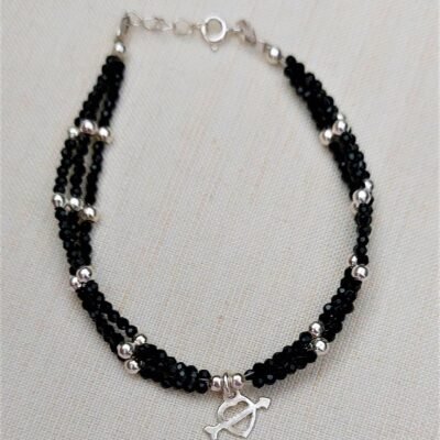 Heart charm  Silver Hand Mangalsutra/Nazariya