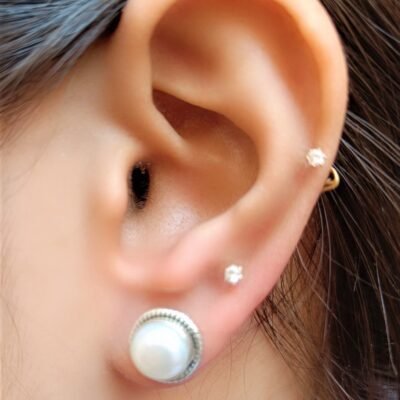 Pearl silver earings