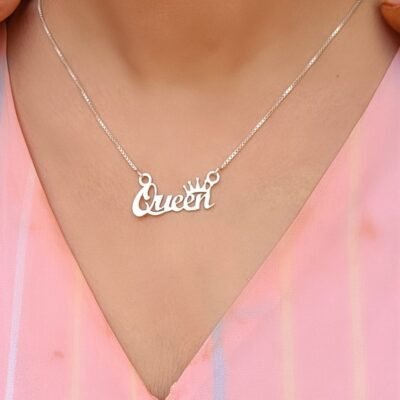 Personalised name crown necklace