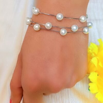 Pearl Silver Hand Mangalsutra/Nazariya