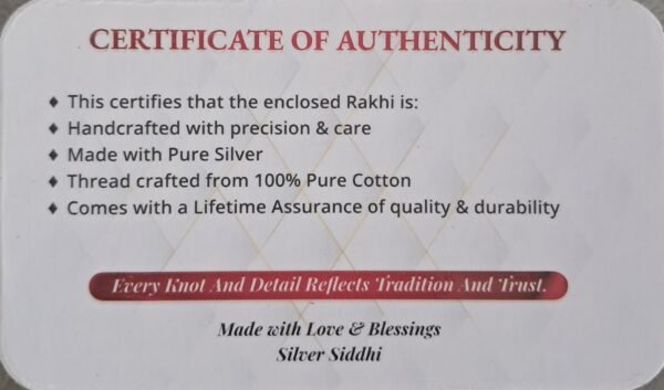 Marquise om silver chain rakhi - Image 4