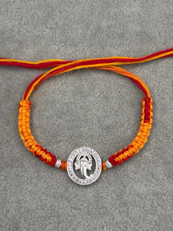 Premium silver rakhi for brother – Pure silver with detailed craftsmanship