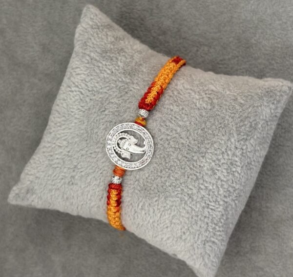 Premium silver rakhi for brother – Pure silver with detailed craftsmanship