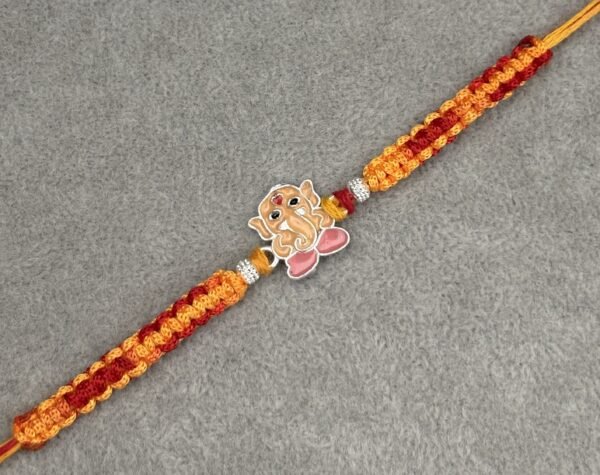 "Premium silver rakhi for brother – Pure silver with detailed craftsmanship"