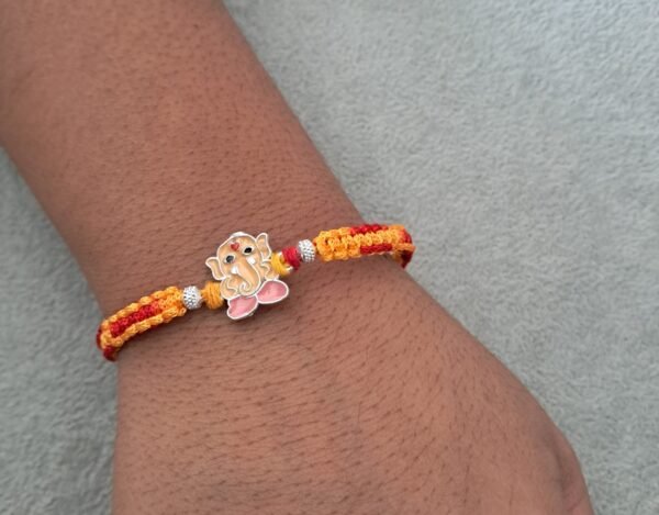 "Premium silver rakhi for brother – Pure silver with detailed craftsmanship"