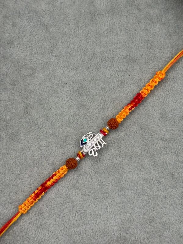 Premium silver rakhi for brother – Pure silver with detailed craftsmanship