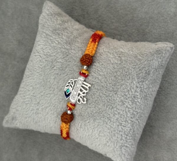 Premium silver rakhi for brother – Pure silver with detailed craftsmanship
