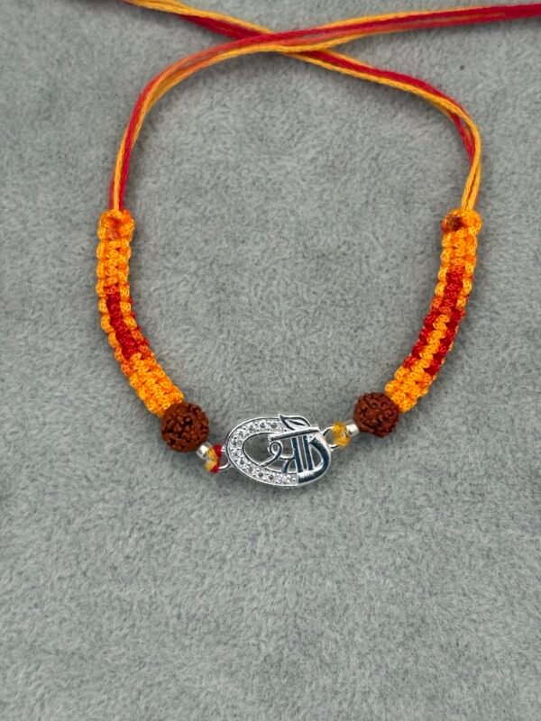 Premium silver rakhi for brother – Pure silver with detailed craftsmanship
