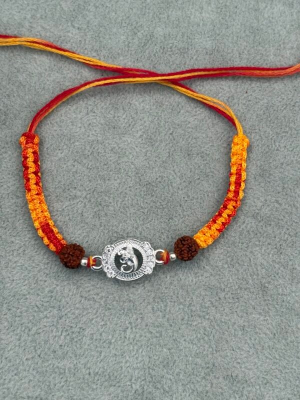 Premium silver rakhi for brother – Pure silver with detailed craftsmanship