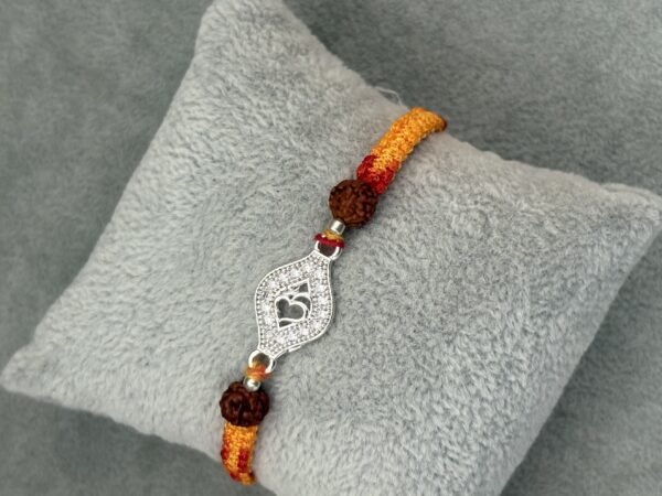 Premium silver rakhi for brother – Pure silver with detailed craftsmanship