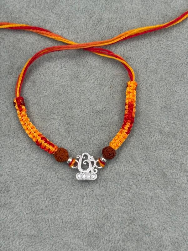 Premium silver rakhi for brother – Pure silver with detailed craftsmanship