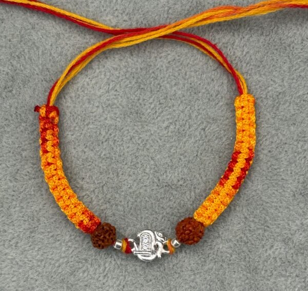 Premium silver rakhi for brother – Pure silver with detailed craftsmanship