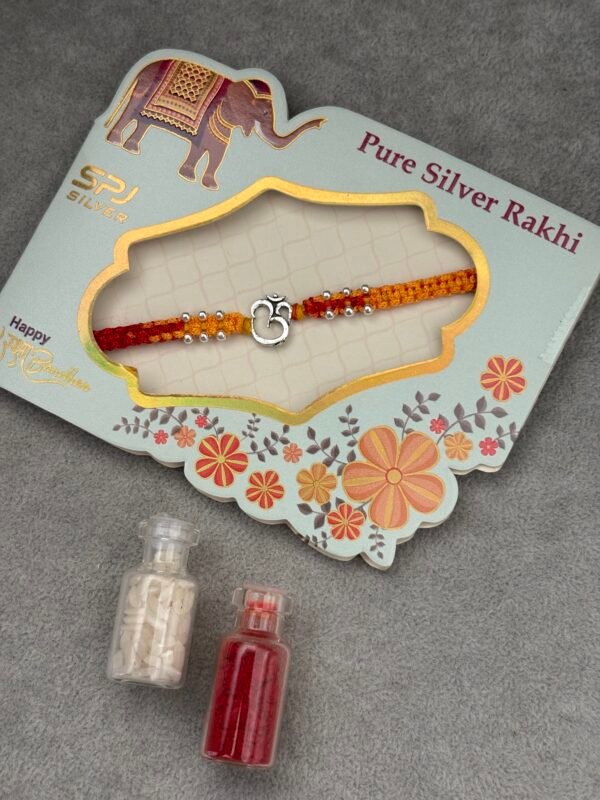 Premium silver rakhi for brother – Pure silver with detailed craftsmanship