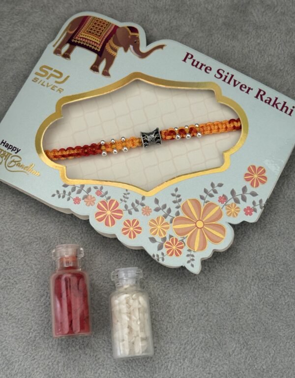 Premium silver rakhi for brother – Pure silver with detailed craftsmanship
