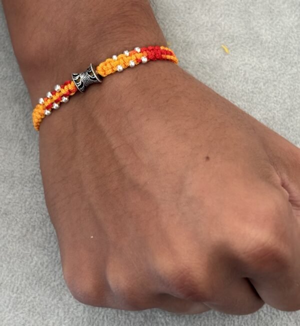 Premium silver rakhi for brother – Pure silver with detailed craftsmanship