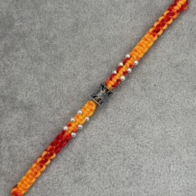 Oxidised damru silver rakhi