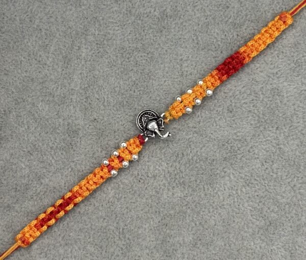 Premium silver rakhi for brother – Pure silver with detailed craftsmanship