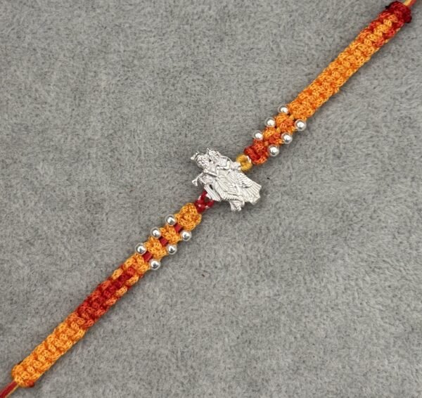 Premium silver rakhi for brother – Pure silver with detailed craftsmanship