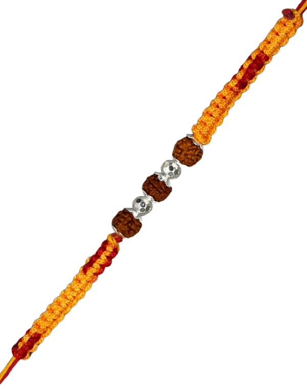 Rudraksha cnc ball silver rakhi - Image 5