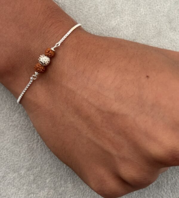 Premium silver rakhi for brother – Pure silver with detailed craftsmanship