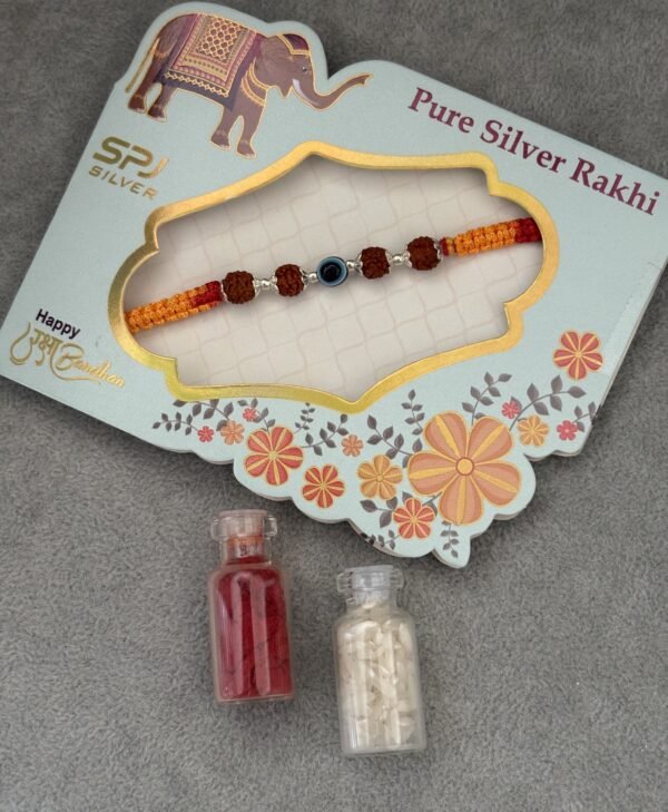 Premium silver rakhi for brother – Pure silver with detailed craftsmanship