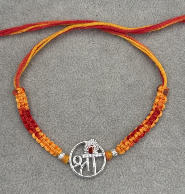 Premium silver rakhi for brother – Pure silver with detailed craftsmanship