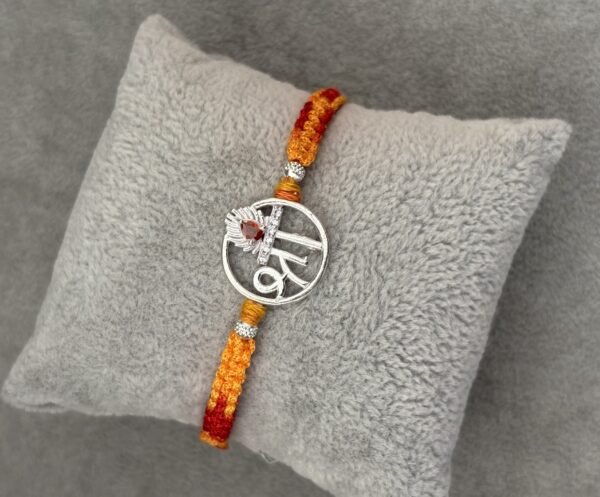 Premium silver rakhi for brother – Pure silver with detailed craftsmanship