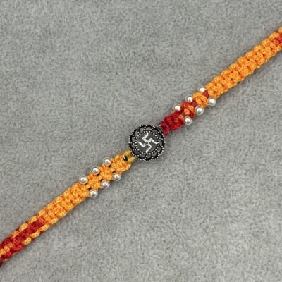 Premium silver rakhi for brother – Pure silver with detailed craftsmanship