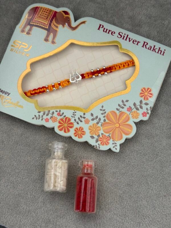 Premium silver rakhi for brother – Pure silver with detailed craftsmanship