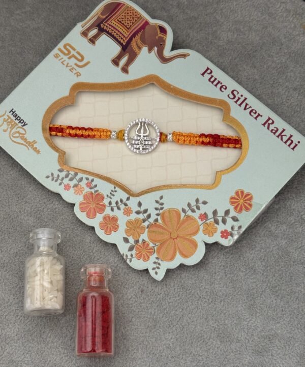 Premium silver rakhi for brother – Pure silver with detailed craftsmanship