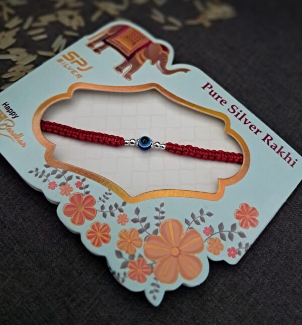 Evil eye silver rakhi - Image 3